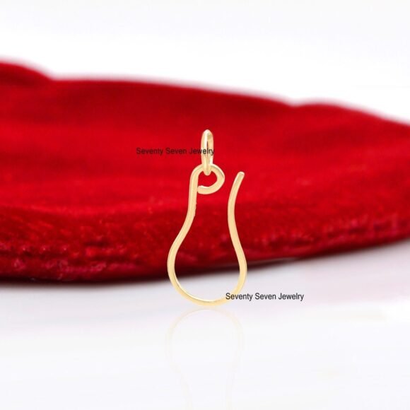 Solid 9K Gold Shepherds Hook, Gold Charm Enhancer Jewelry - Image 5