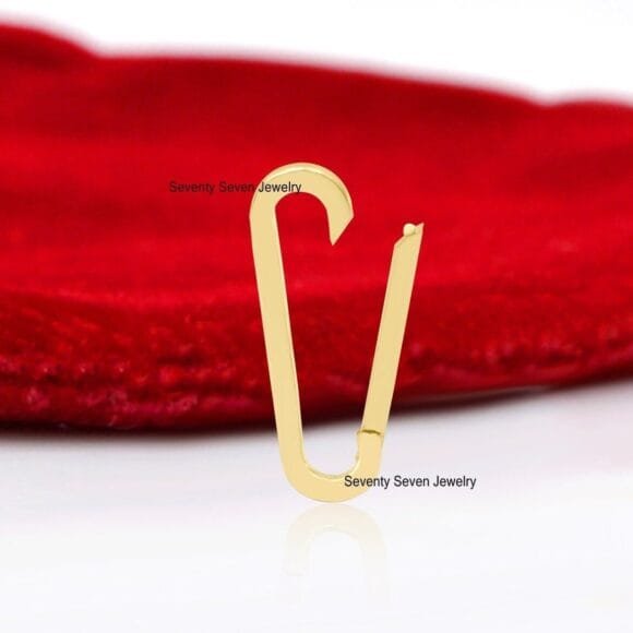 14K Gold Elongated Oval Enhancer, 14K Gold Enhancer Charm Holder - Image 2
