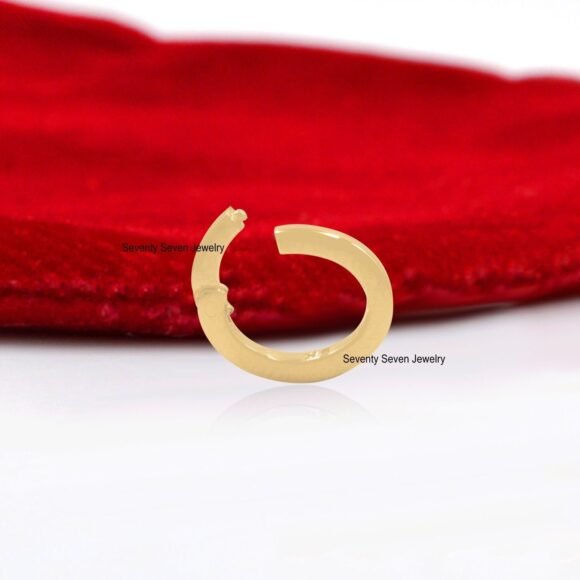 9K Gold Charm Holder Paperclip Chain Necklace, Gold Link Lock - Image 2