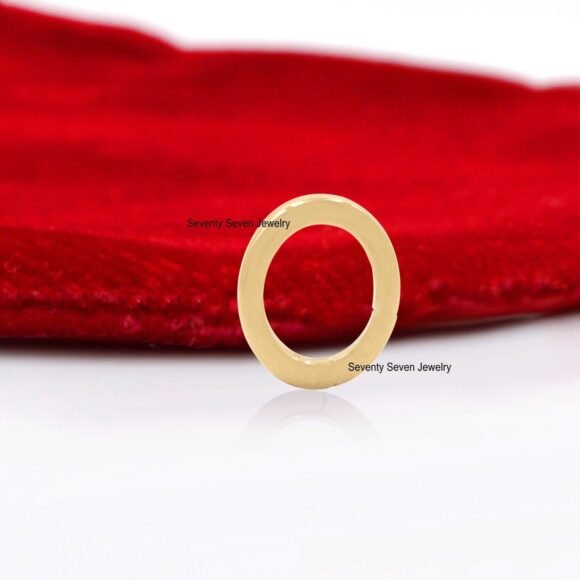 9K Gold Charm Holder Paperclip Chain Necklace, Gold Link Lock - Image 3