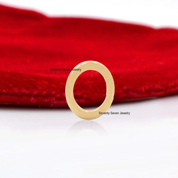 14K Gold Flat Link Lock Necklace, 14k Gold Push Lock - Image 9
