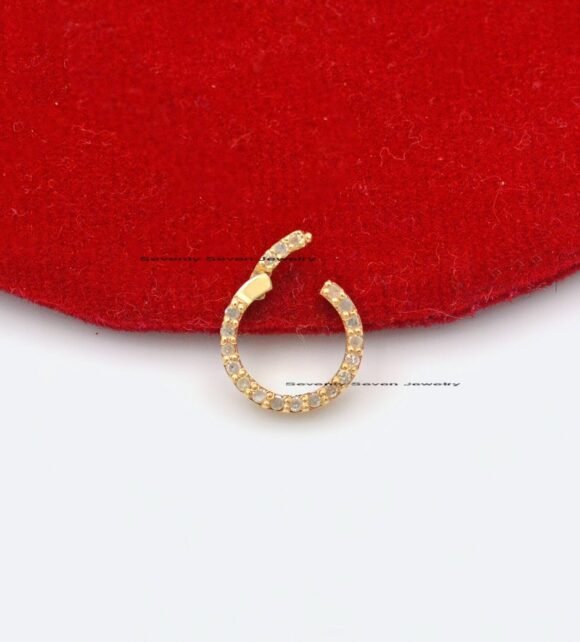 14K Gold Diamond Circle Enhancer, Charm Enhancer Gold - Image 5