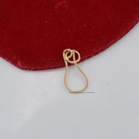 Solid 9K Gold Shepherds Hook, Gold Charm Enhancer Jewelry - Image 2