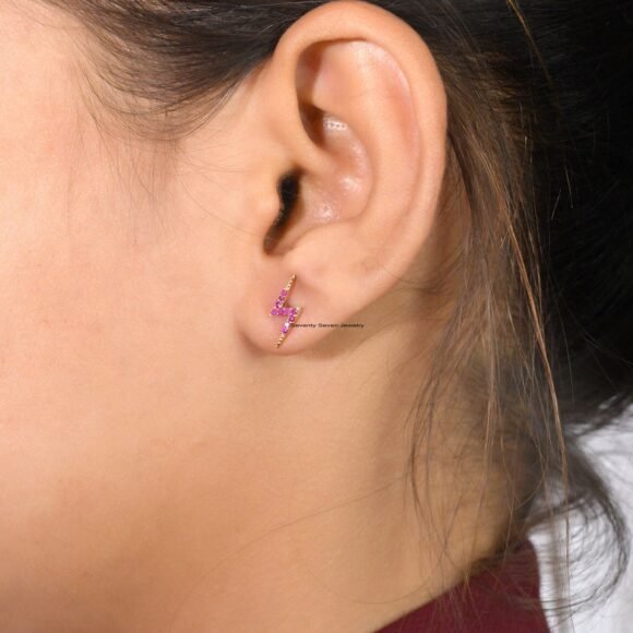 Thunder Bolt Diamond Studs, Bolt Diamond Studs Earrings