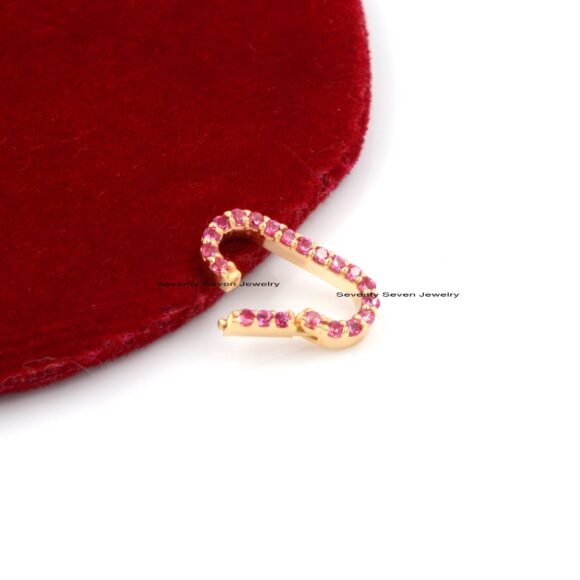 14K Gold Plated Diamond Charm Lock, Gold Plated Enhancer - Image 2