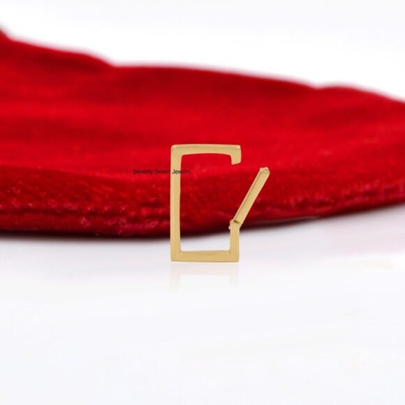 Solid Enhancer 9K Gold Square Charms Holder, Enhancer Link