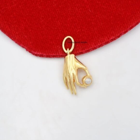 14K Gold Figa Charms Pendant, Figa Hand Pendant