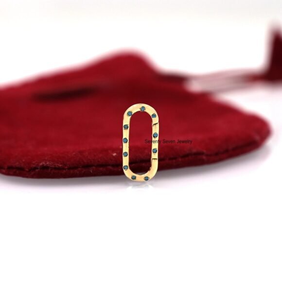 9K Gold Enhancer Charm Holder, Solid Gold Turquoise Enhancer Charm - Image 2