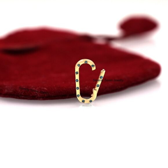 9K Gold Enhancer Charm Holder, Solid Gold Turquoise Enhancer Charm