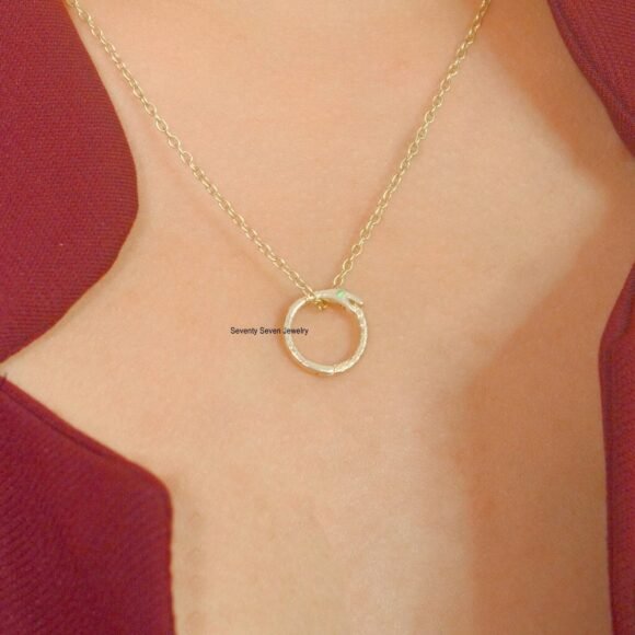 Diamond Snake Charm 14k Gold Enhancer, Gold Snake Enhancer