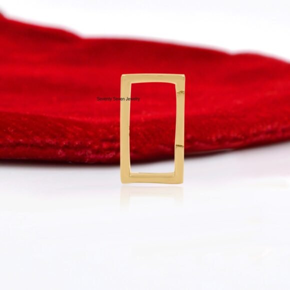 Solid Enhancer 9K Gold Square Charms Holder, Enhancer Link - Image 2