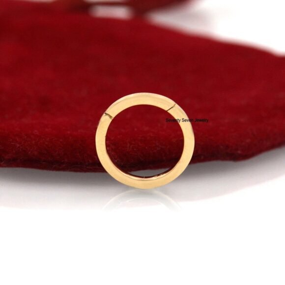 9K Gold Round Enhancer, Gold Circle Enhancer, Solid Gold Charms Holder - Image 2