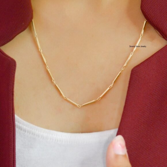 925 Silver Tube Chain Necklace, Swivel Piping Necklace