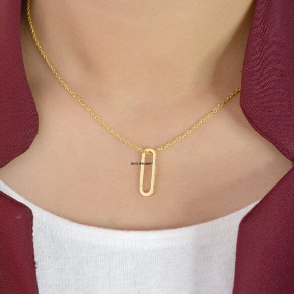 14K Gold Elongated Oval Enhancer, 14K Gold Enhancer Charm Holder