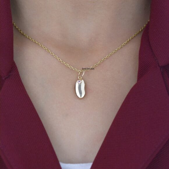 14K Gold Kidney Bean Charms, Minimalist Beans, Charm Bean