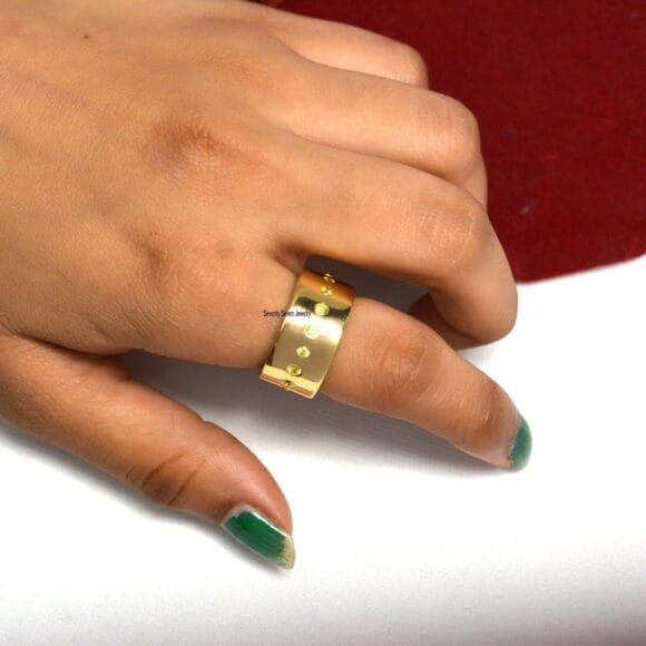14K Gold Diamond Cigar Band, Solid Gold Cigar Ring