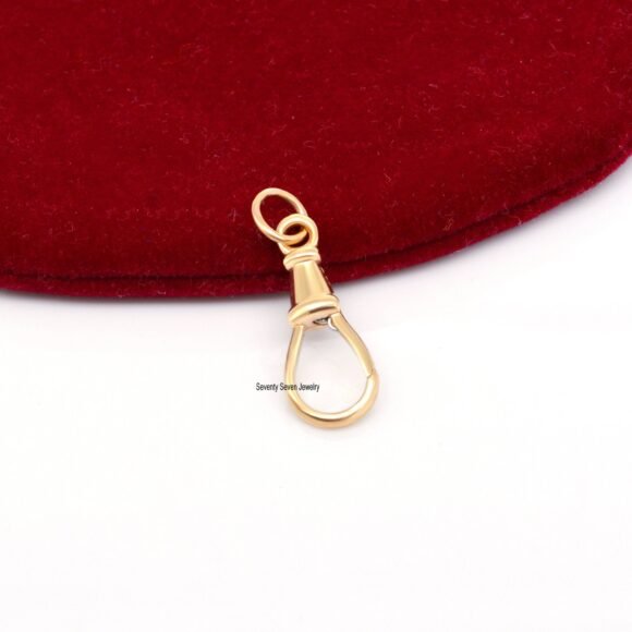 9k Gold Swivel Push lock, Push Lock Pendant Necklace - Image 3