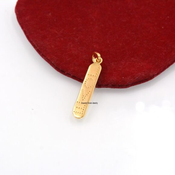 Diamond 925 Silver Love Vertical Charms, Diamond Love Bar Vertical Necklace - Image 5