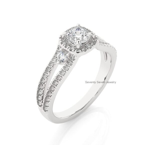 9K/14K Gold Cushion Cut Engagement Ring, 9K Moissanite Engagement Ring - Image 8