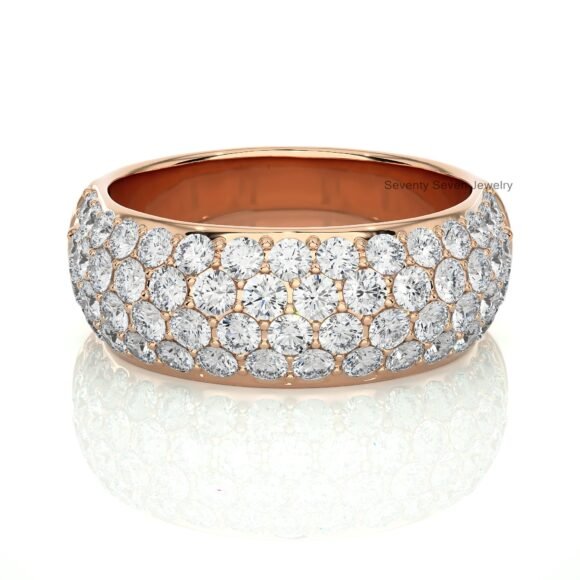 14K Gold Moissanite Dome Cut Ring, Dome Shape Engagement Ring - Image 5