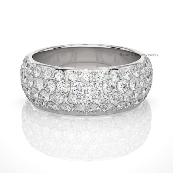 14K Gold Moissanite Dome Cut Ring, Dome Shape Engagement Ring - Image 9