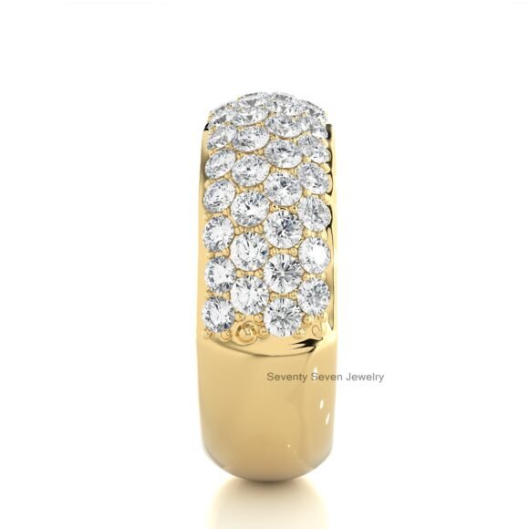 14K Gold Moissanite Dome Cut Ring, Dome Shape Engagement Ring - Image 3
