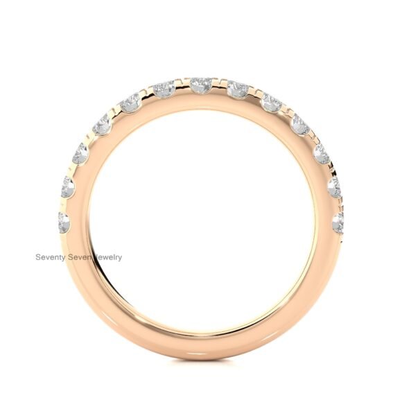 9K/14K Gold Moissanite Half Eternity Ring, Half Eternity Engagement Ring - Image 6