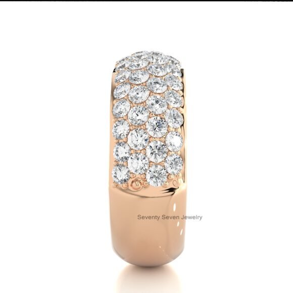 14K Gold Moissanite Dome Cut Ring, Dome Shape Engagement Ring - Image 7