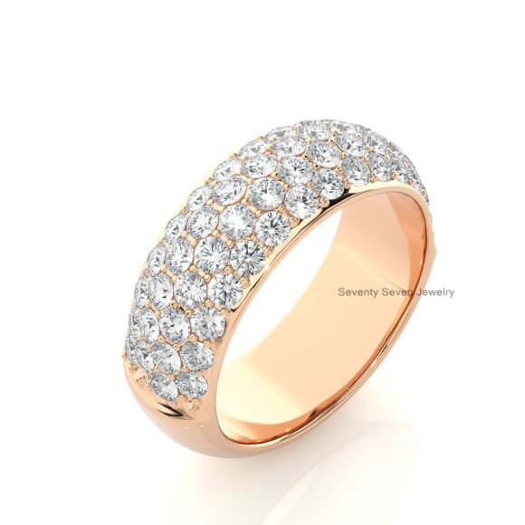 14K Gold Moissanite Dome Cut Ring, Dome Shape Engagement Ring - Image 4