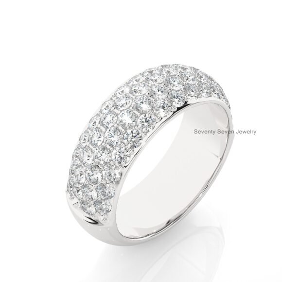 14K Gold Moissanite Dome Cut Ring, Dome Shape Engagement Ring - Image 8