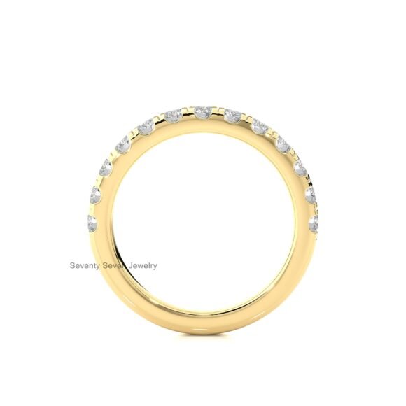 9K/14K Gold Moissanite Half Eternity Ring, Half Eternity Engagement Ring - Image 3