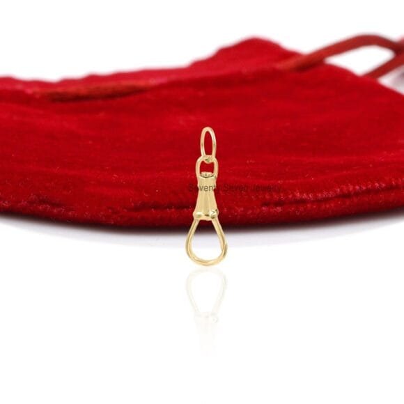 Solid 9k Gold Swivel Push lock, Push Lock, Solid Gold Swivel Lock Pendant - Image 2