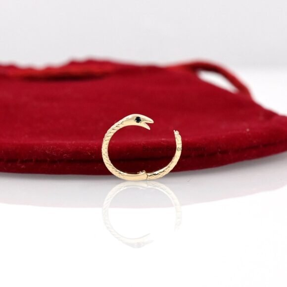 9K Gold Diamond Snake Charm Enhancer, Solid Gold Snake Enhancer - Image 3