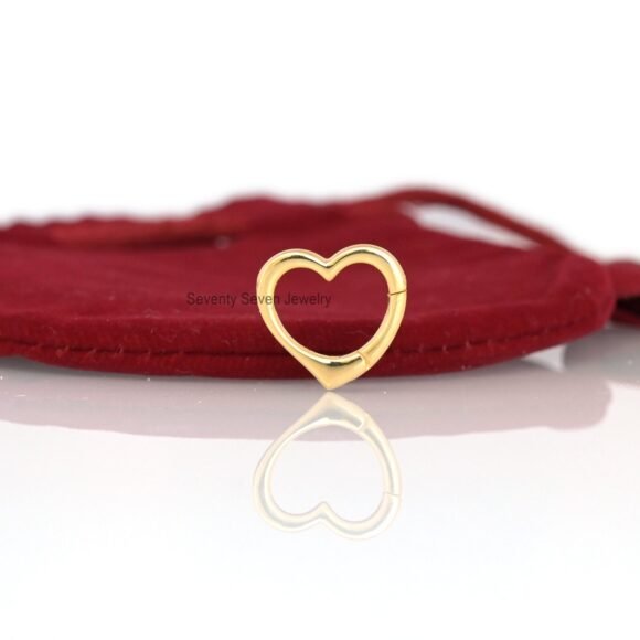 9K Gold Heart Enhancer, Plain Heart Charm, Heart Link Lock, Heart Charm Holder - Image 4
