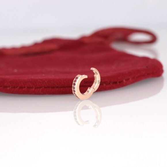 Pave Diamond 9k Gold Circle Charm, Diamond Round Enhancer - Image 6