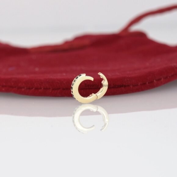 14k Gold Diamond Round Enhancer, Gold Pave Charms Holder