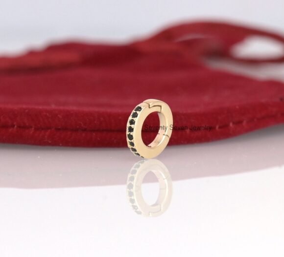 14k Gold Diamond Round Enhancer, Gold Pave Charms Holder - Image 5