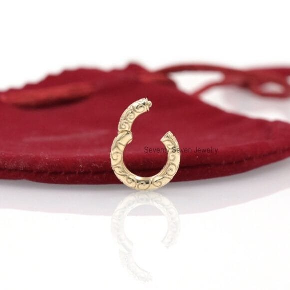 14k Gold Circle Enhancer Charm Holder, Circle Charm Holder - Image 2