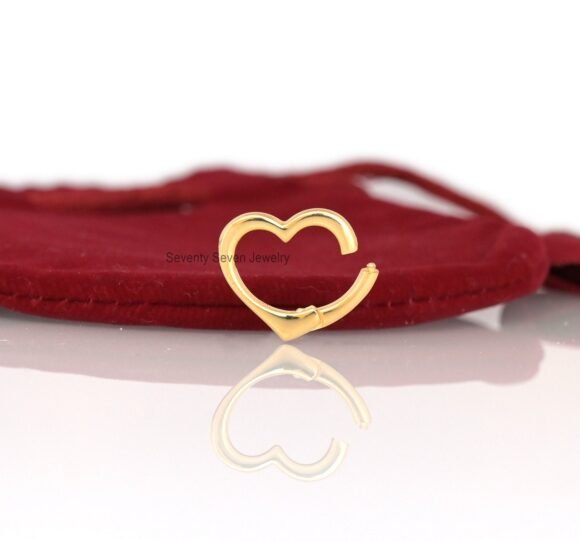 9K Gold Heart Enhancer, Plain Heart Charm, Heart Link Lock, Heart Charm Holder - Image 3