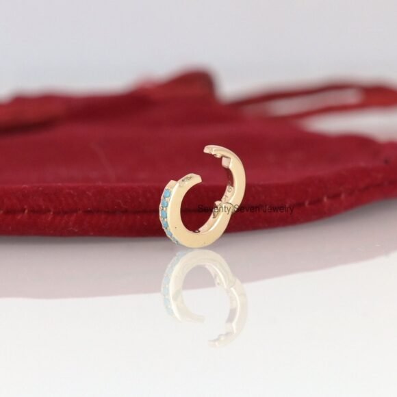14k Gold Diamond Round Enhancer, Gold Pave Charms Holder - Image 6