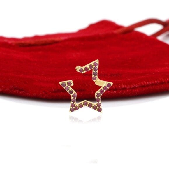 Star Enhancer 14k Gold Charms Holder, Multi Star Charm Holder