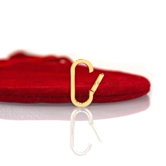 14K Gold Oval Enhancer, 14k Gold Enhancer, 14k Gold Charm Holder - Image 4