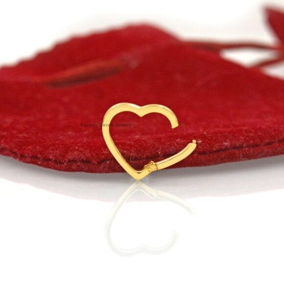 18K Gold Heart Charm Enhancer, 18k Gold Enhancer Link Lock