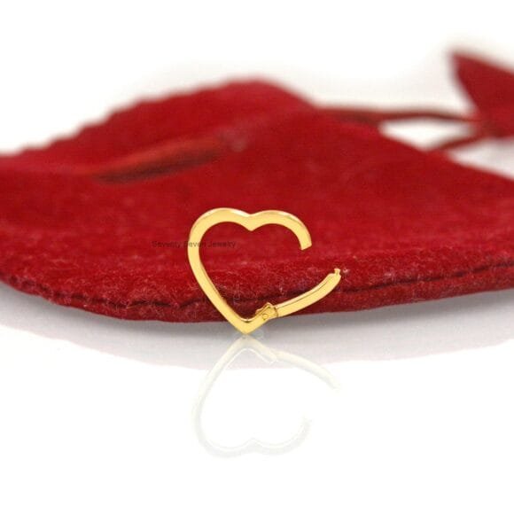 14K Gold Heart Enhancer, Gold Enhancer Link Lock, Gold Heart Lock