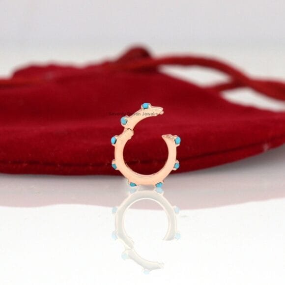 Turquoise Ball Enhancer 14K Gold Charm Holder, 14k Gold Enhancer - Image 3