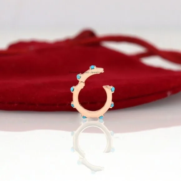Turquoise Ball Enhancer 14K Gold Charm Holder, 14k Gold Enhancer - Image 3