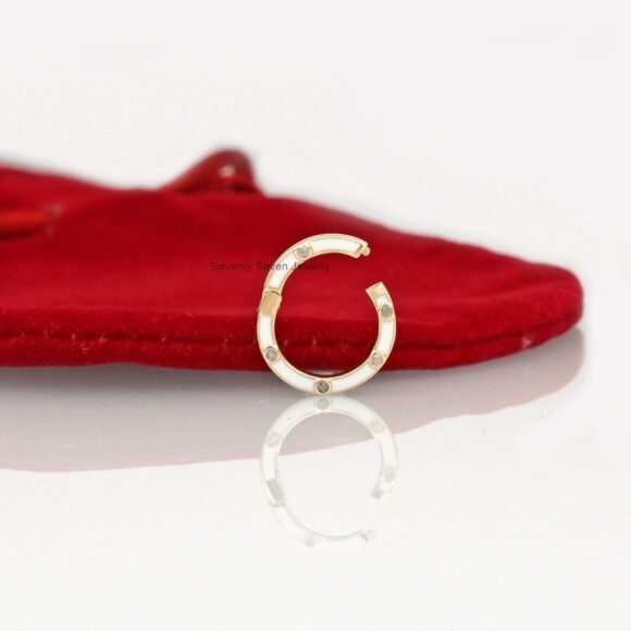 9K Gold Enamel Charm Enhancer, Gold Diamond Round Enhancer - Image 3
