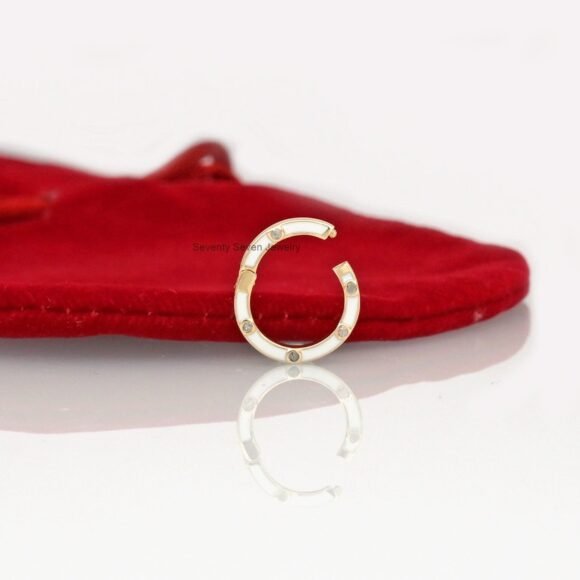 14K Gold Enamel Round Enhancer, Gold Enamel Round Lock - Image 10