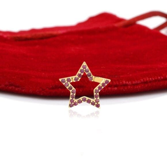 Star Enhancer 14k Gold Charms Holder, Multi Star Charm Holder - Image 2