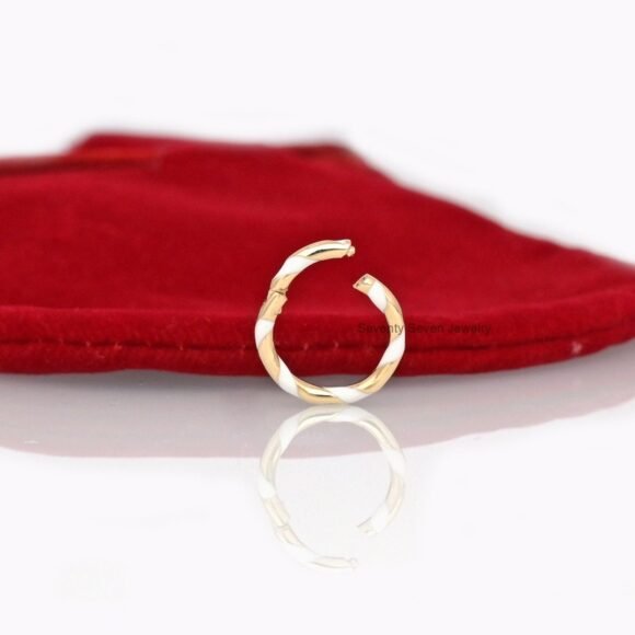 14k Gold Enamel Round Charm Enhancer, Gold Enamel Charms Holder - Image 3